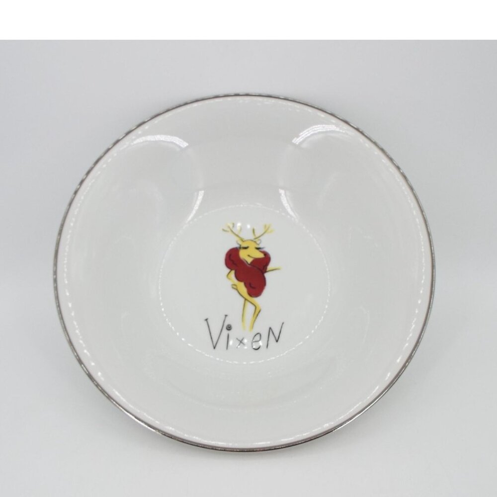 Pottery Barn Reindeer Vixen 10" Serving Bowl Japan